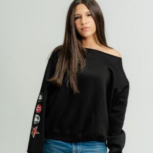 MaroonxBlack Shoulder Sweatshirt