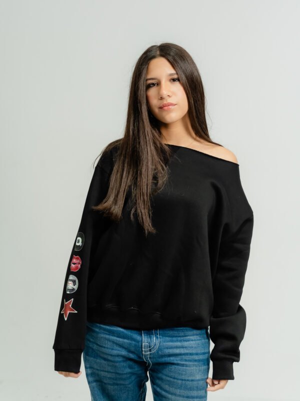 MaroonxBlack Shoulder Sweatshirt