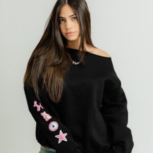 PinkxBlack Shoulder Sweatshirt